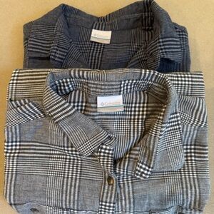Columbia Bundle: Men's Stretch Plaid Shirts, Navy & Gray, Size XXL